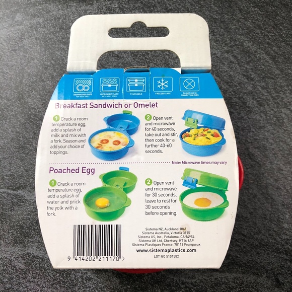 Sistema Easy Eggs To Go Microwave Cooker Red - Picture 4 of 10